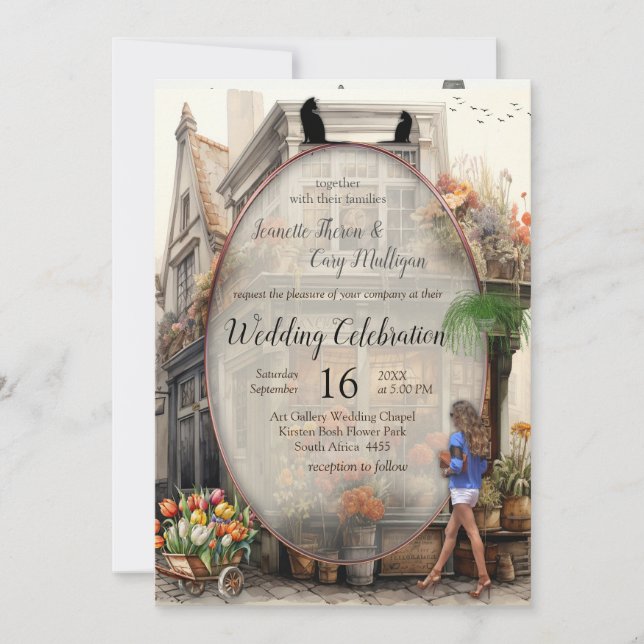 Invitation Vintage Old Amsterdam Art (Devant)