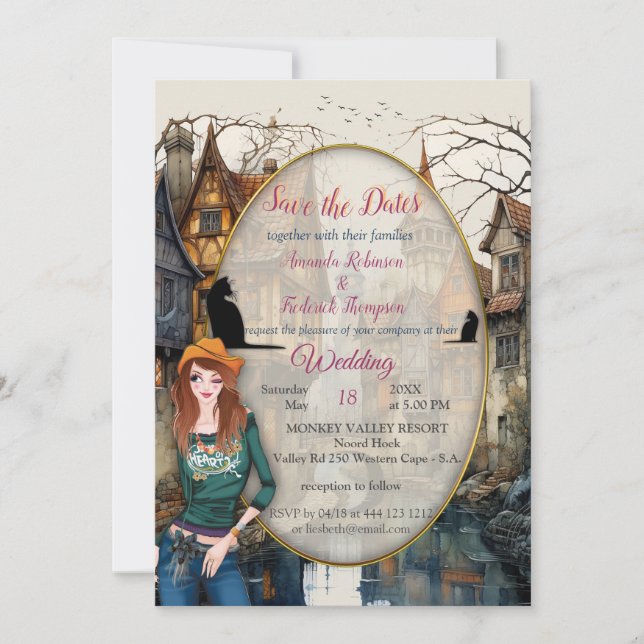 Invitation Vintage Old Amsterdam Art (Devant)