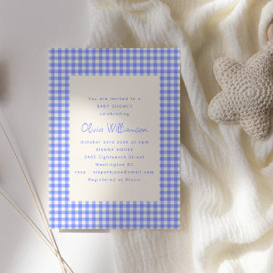 Invitation Vintage Perwinkle En vichy Cute Baby shower
