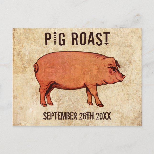 Invitation vintage Pig Roast Postcard IV (Devant)