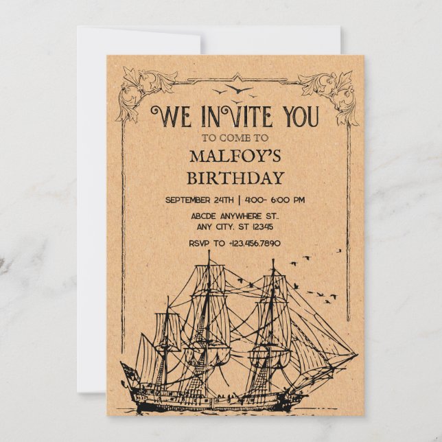 Invitation Vintage Pirate (Devant)