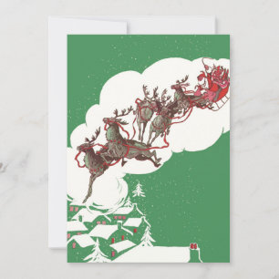 Invitation vintage pour la veille de Noël avec le 