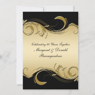 Invitation vintage pour les 50 ans de mariage