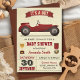 Invitation vintage Red Race Car Baby shower (Créateur téléchargé)