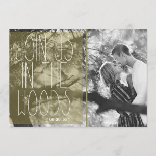 Invitation Vintage Rejoignez-Nous Dans Le Mariage Woods Pho