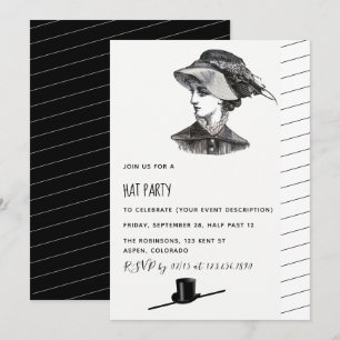 Invitation vintage Retro Casquette Party
