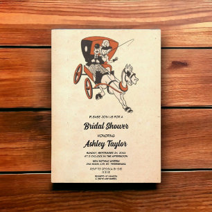 Invitation Vintage Retro Comic Script Fête des mariées élégan