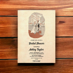 Invitation Vintage Rétro Élégant Romantique Vieux Fête des ma