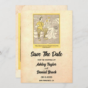 Invitation Vintage Retro Funny Sarcasm Mariage Enregistrer la