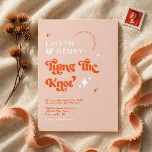 Invitation Vintage Retro Nous essayons le Mariage de noeud