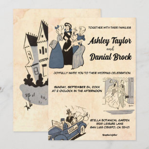 Invitation Vintage Retro Old Stylish Modern les années 50 Com