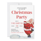 Invitation vintage Retro Père Noël Christmas Party