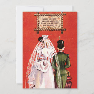Invitation Vintage Retro Romantique Mariée Groom Rustique Mar
