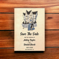 Vintage Retro Rustic Comic Wedding Enregistrer la 