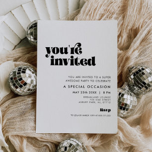 Invitation Vintage Retro Script Vous êtes invité