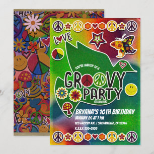 Invitation Vintage Retro Super 60's 60 Anniversaire