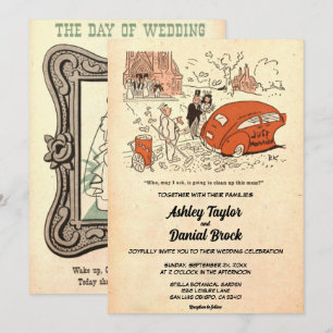 Invitation Vintage Retro Vieux comique drôle Mariage sarcasti