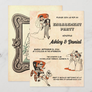 Invitation Vintage rétro vieux les années 50 thème comique En