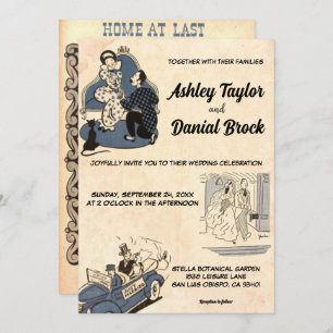 Invitation Vintage Retro Vieux romantique Comique Moderne Mar