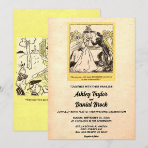 Invitation Vintage Retro Vieux Rustique drôle Mariage sarcast