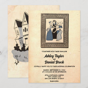 Invitation Vintage Retro Vieux Style Moderne Rustique Mariage