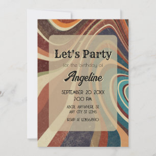 Invitation Vintage rétroactif abstrait