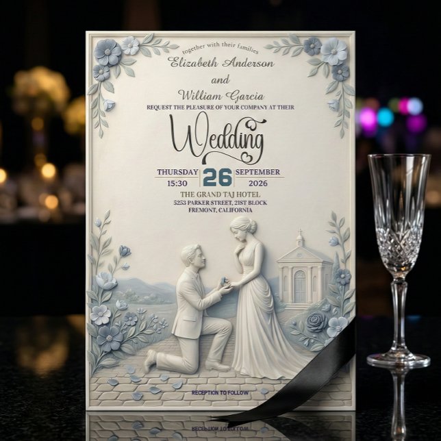 Invitation Vintage Romantic Chapel Wedding (Créateur téléchargé)