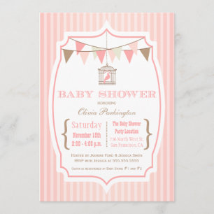 Invitation vintage rose de baby shower de