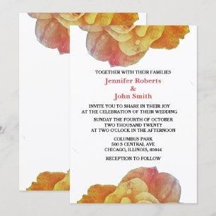 Invitation Vintage Rose Rustique Floral Orange Mariage de aut