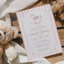Vintage Rose Toile Cheval à Bascule Fille Baby Sho