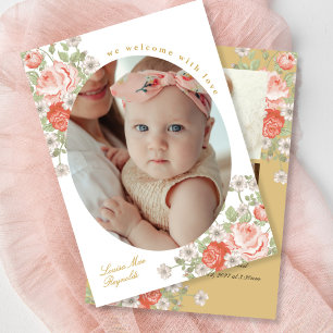 Invitation Vintage Rosebud Bienvenue Nouvelles Photos pour bé