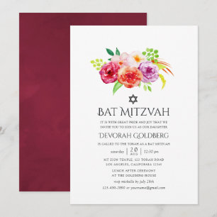 Invitation Vintage Rustic Charm Bat mitzvah