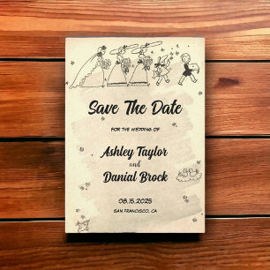 Invitation Vintage Rustic Retro les années 50 Vieux mariage S