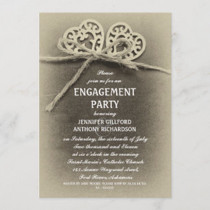 invitation vintage rustique de partie de