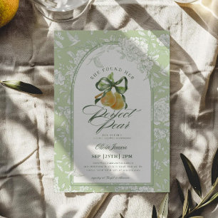 Invitation Vintage Sage Vert Parfait Paire de Paire Fête des
