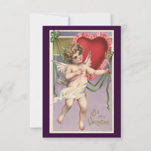 Invitation Vintage Saint-Valentin victorienne avec coeur