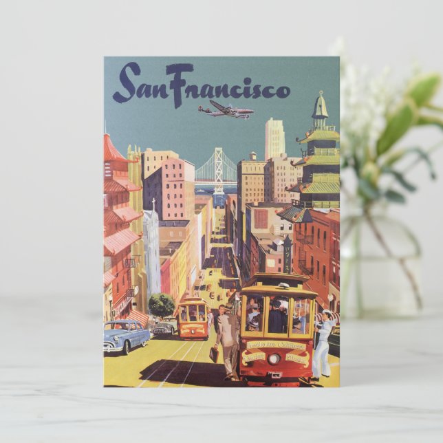 Invitation Vintage San Francisco Cable Car Fête de réchauffem (Debout devant)