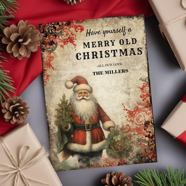 Invitation Vintage Santa Claus Christmas Card (Vintage Santa Claus Christmas Card)