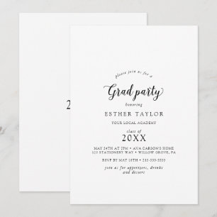 Invitation vintage Script Grad Party