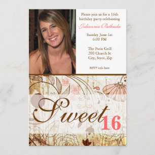 Invitation Vintage Shabby Chic Floral pour un Swee
