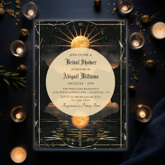 Invitation Vintage Soleil céleste et Mariage mystique de la l