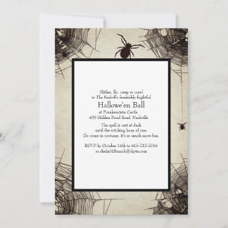 Invitation Vintage Spiderweb Chalkboard Halloween 