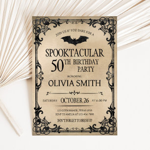 Invitation Vintage Spooktacular Halloween fête d'anniversaire