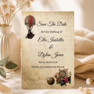 Invitation Vintage Steampunk Save the Date   Victorien 