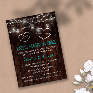 Invitation Vintage String Lights Vielle Grange I DO BBQ Invit
