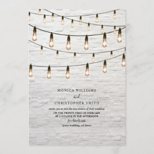 Invitation Vintage String Lights White Brick Virtual