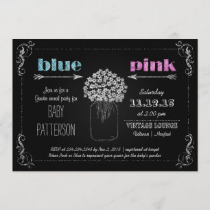 Invitation Vintage tableau noir MasonJar Flowers Révélation d