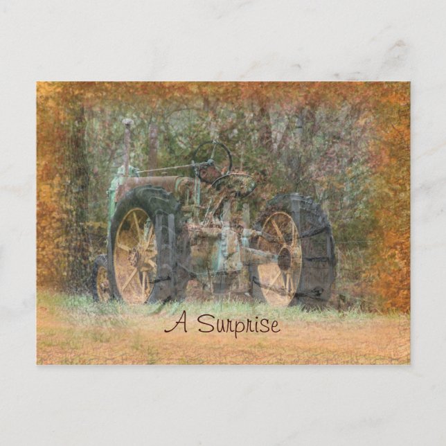 Invitation vintage Tracteur pour toute occasion (Devant)