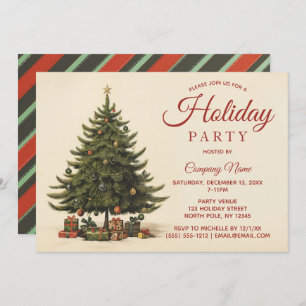Invitation Vintage Tree and Corporate Holiday Party