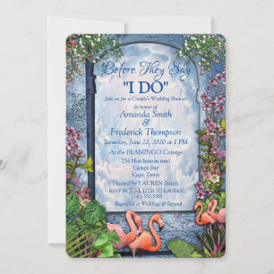 Invitation Vintage tropical Blue Marble Palace Wedding shower